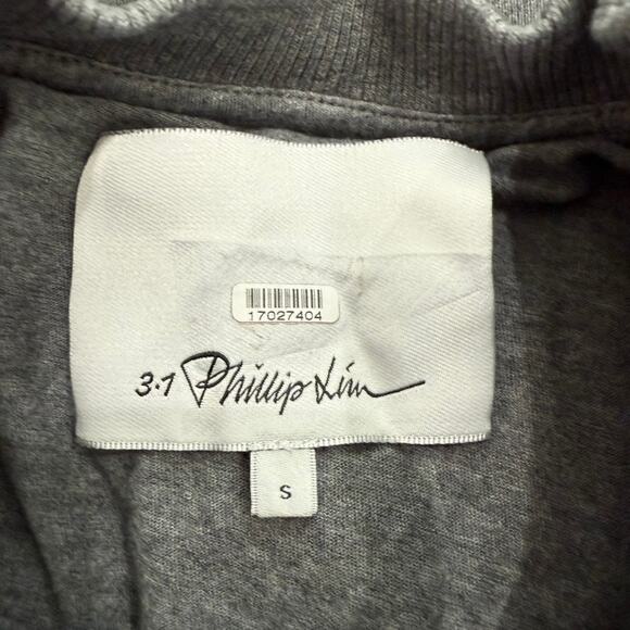 3.1 Phillip Lim Long Sleeve Draped Knit Dress in Gray/Burgundy, Size S - Picture 7 of 9